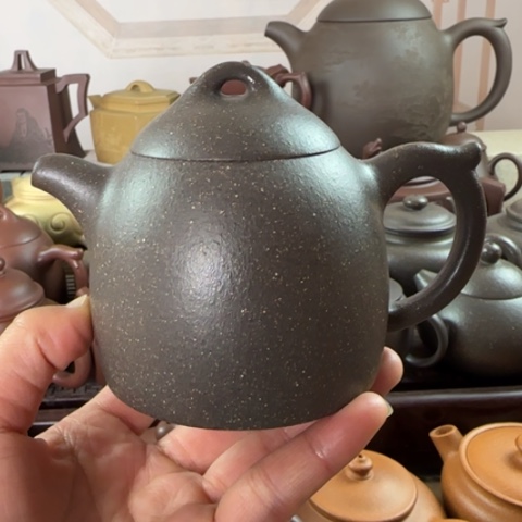 紫砂茶壶梨皮天青230c c