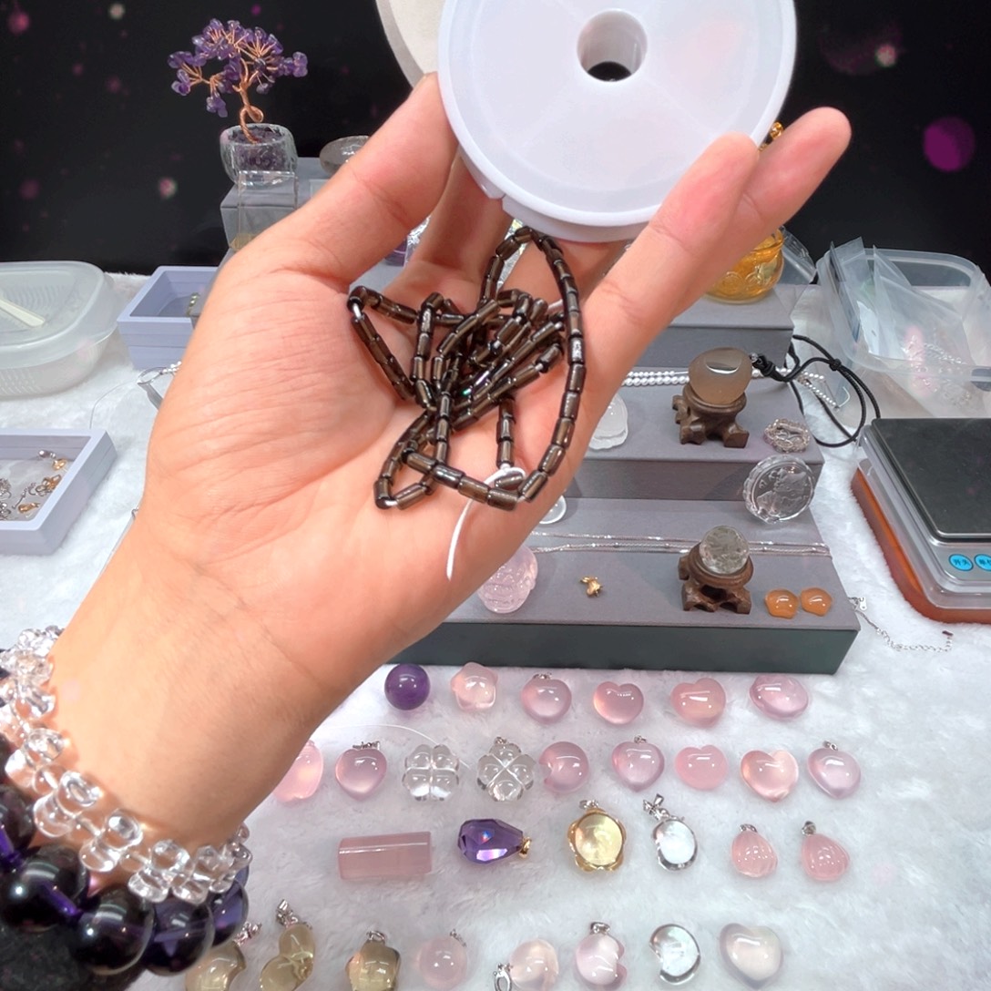 姜***儿摆件水晶未镶嵌茶水晶珠70cm厘米