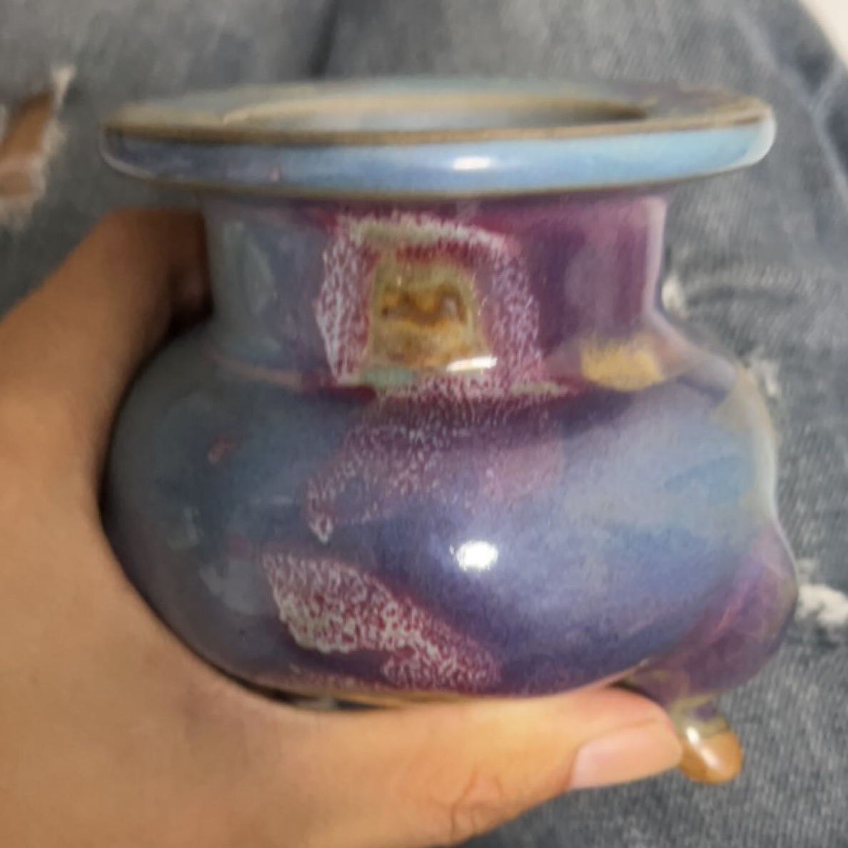 钧窑三足炉非常漂亮的一件