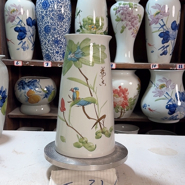 瓶宝塔荷花鸟新款陶瓷陶瓷