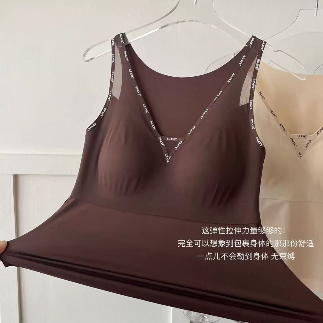 新款磨毛桑蚕丝牛奶绒保暖背心9910