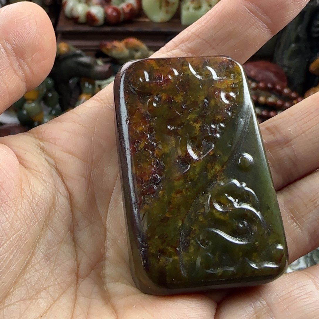 岫岩河磨玉（透闪石质玉）手把未镶嵌