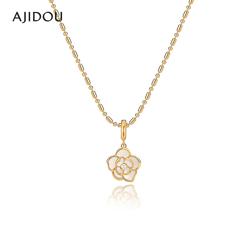 铜合金项链 AJIDOU阿吉豆项链女款精致山茶花时尚颈链锁骨链【CB】
