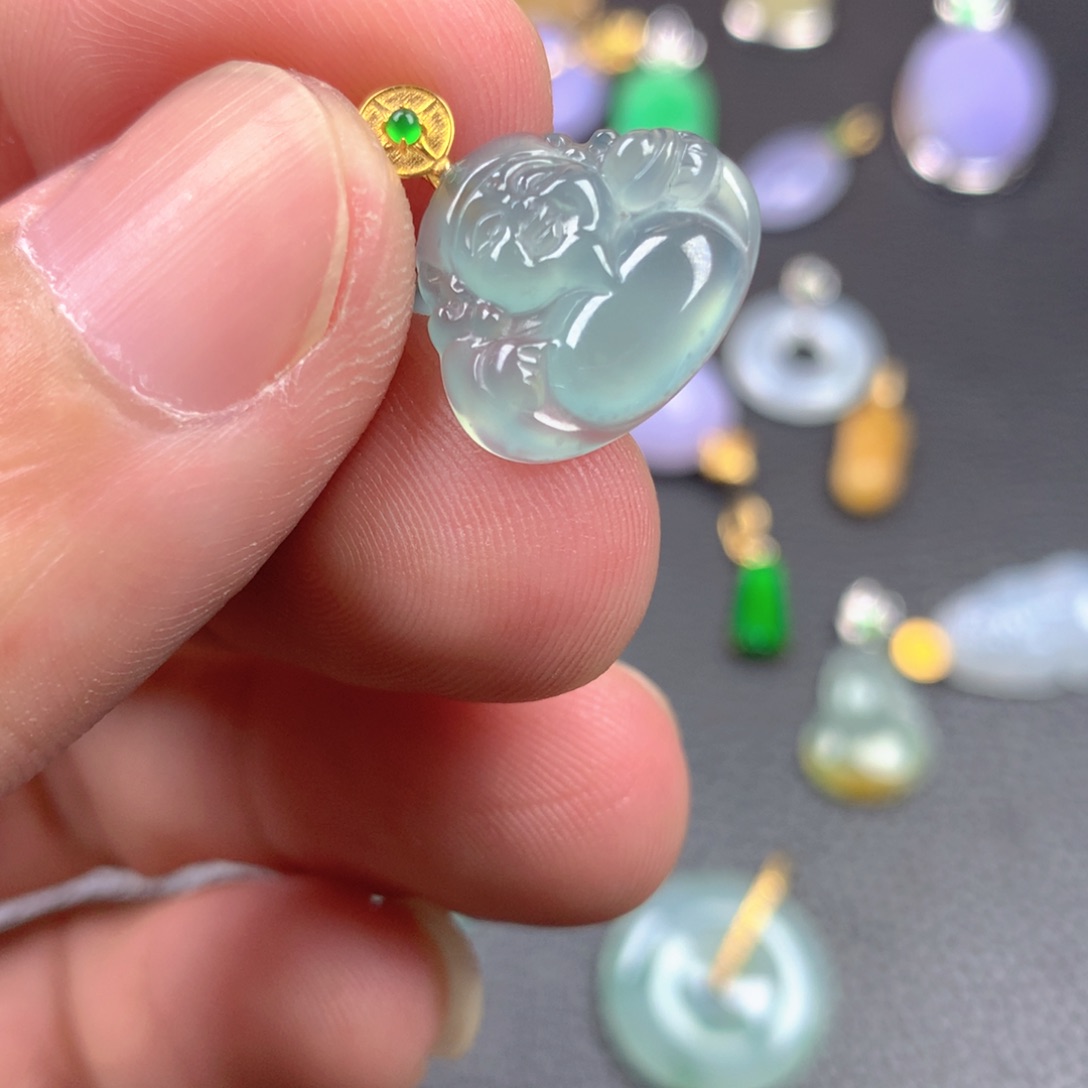 【闪购商品】翡翠18K金镶嵌颈饰翡翠