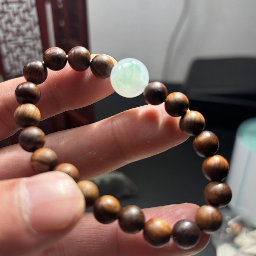 缅甸天然翡翠a货 冰春彩飘阳绿卡13