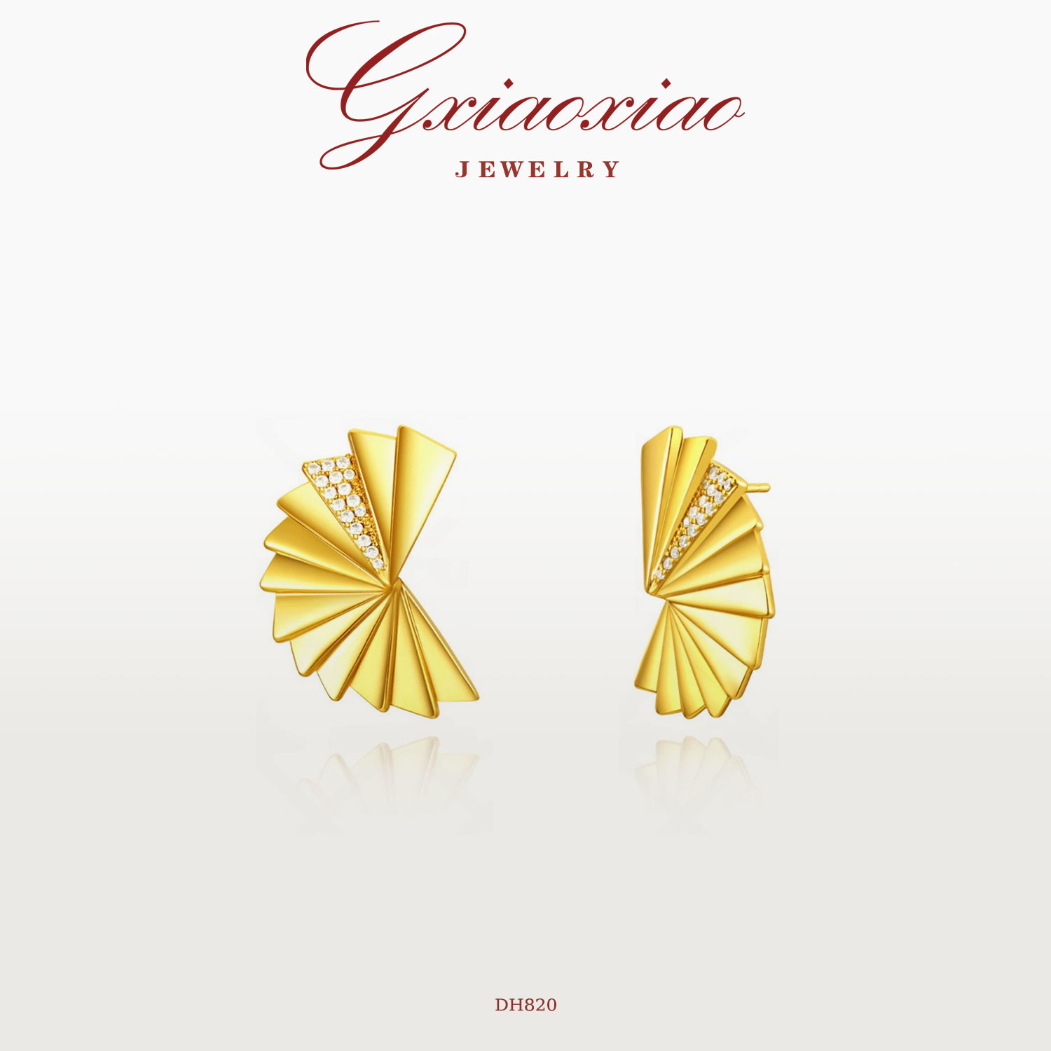 G XIAOXIAO 时尚精致气质百搭扇形耳环 DH819 DH820