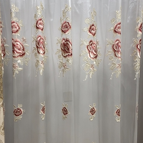 白色牡丹刺绣6.3对开挂钩高2.45