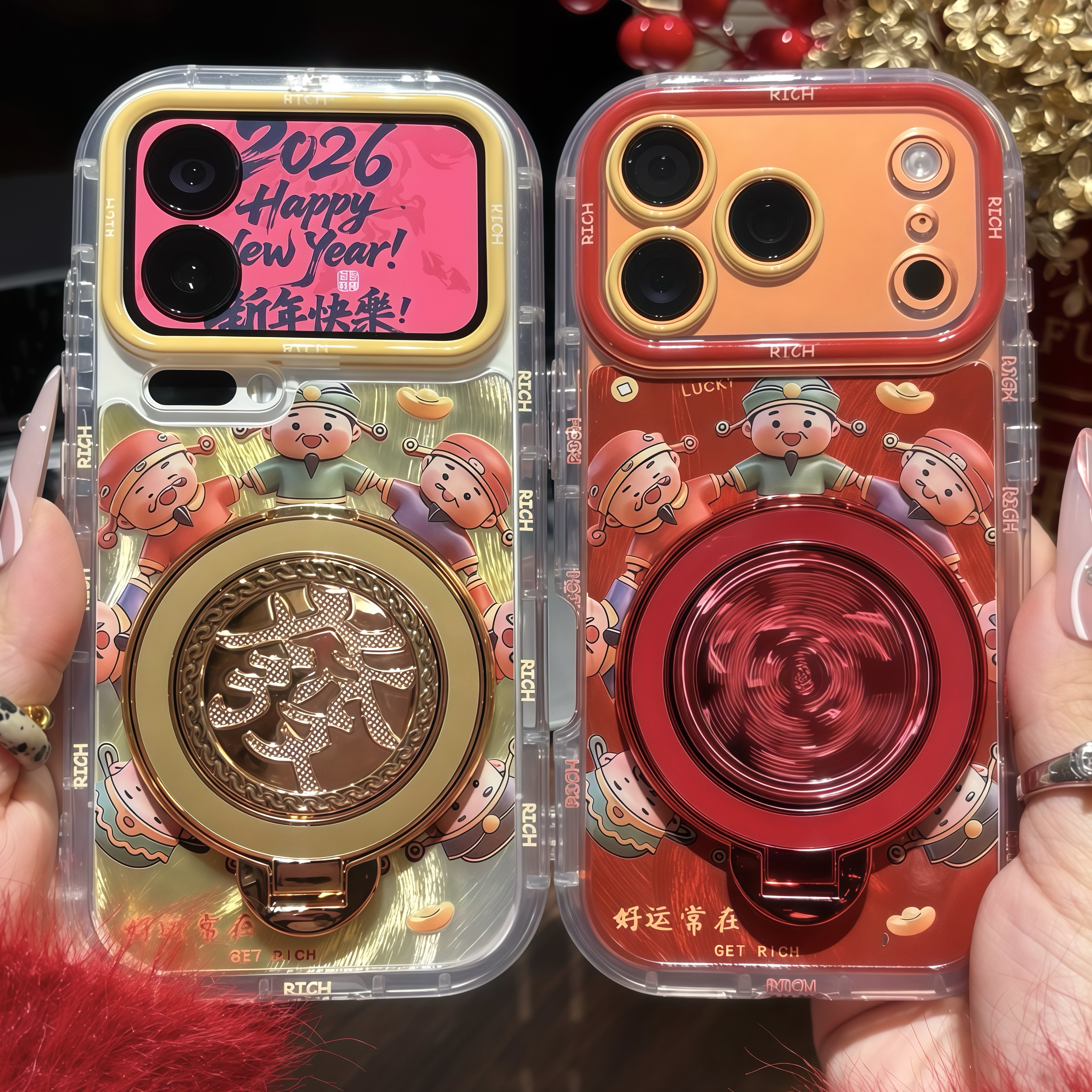 财神旋转發支架适用苹果17/16promax手机壳华为p80vivoppo小米15