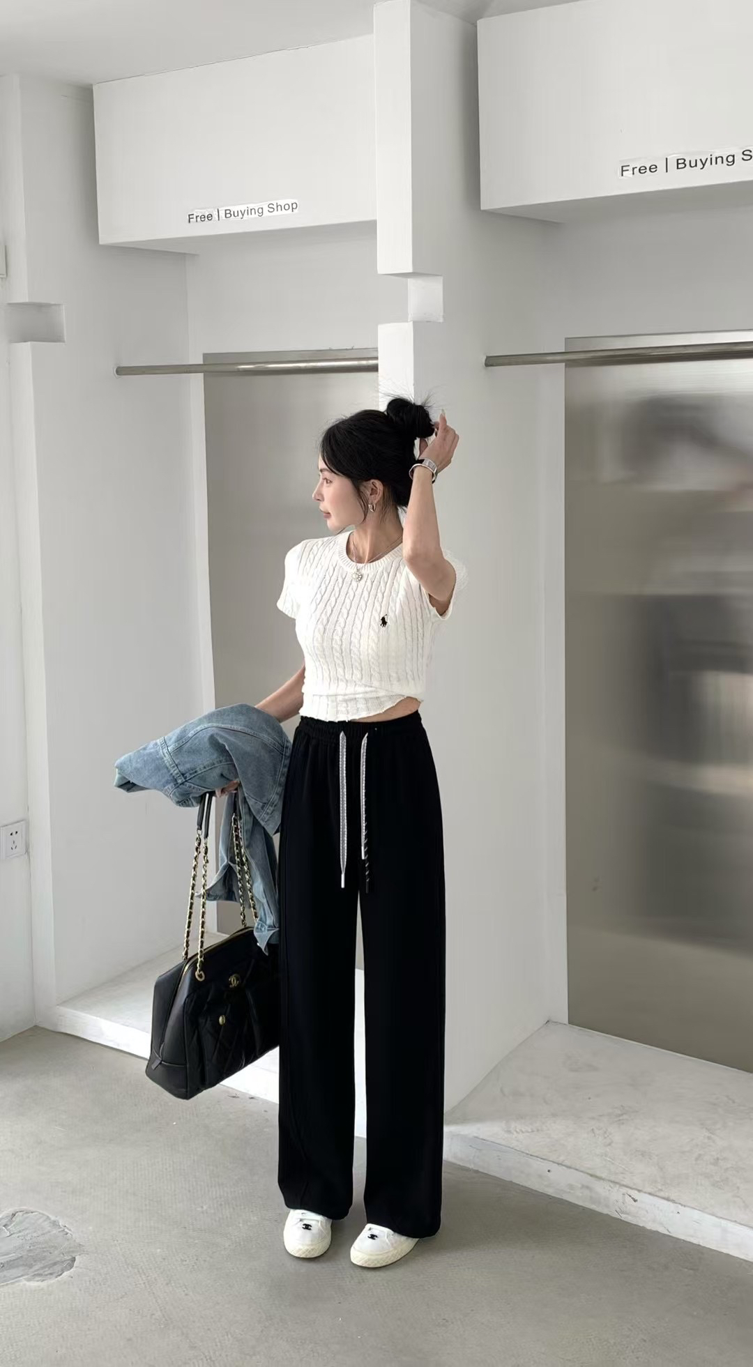 新款阔腿裤女夏款显高垂感直筒休闲裤