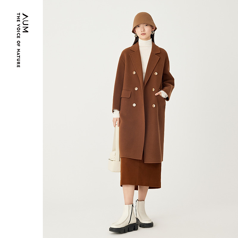 【达人专享】AUM/噢姆中长款毛呢外套M1DE4835D