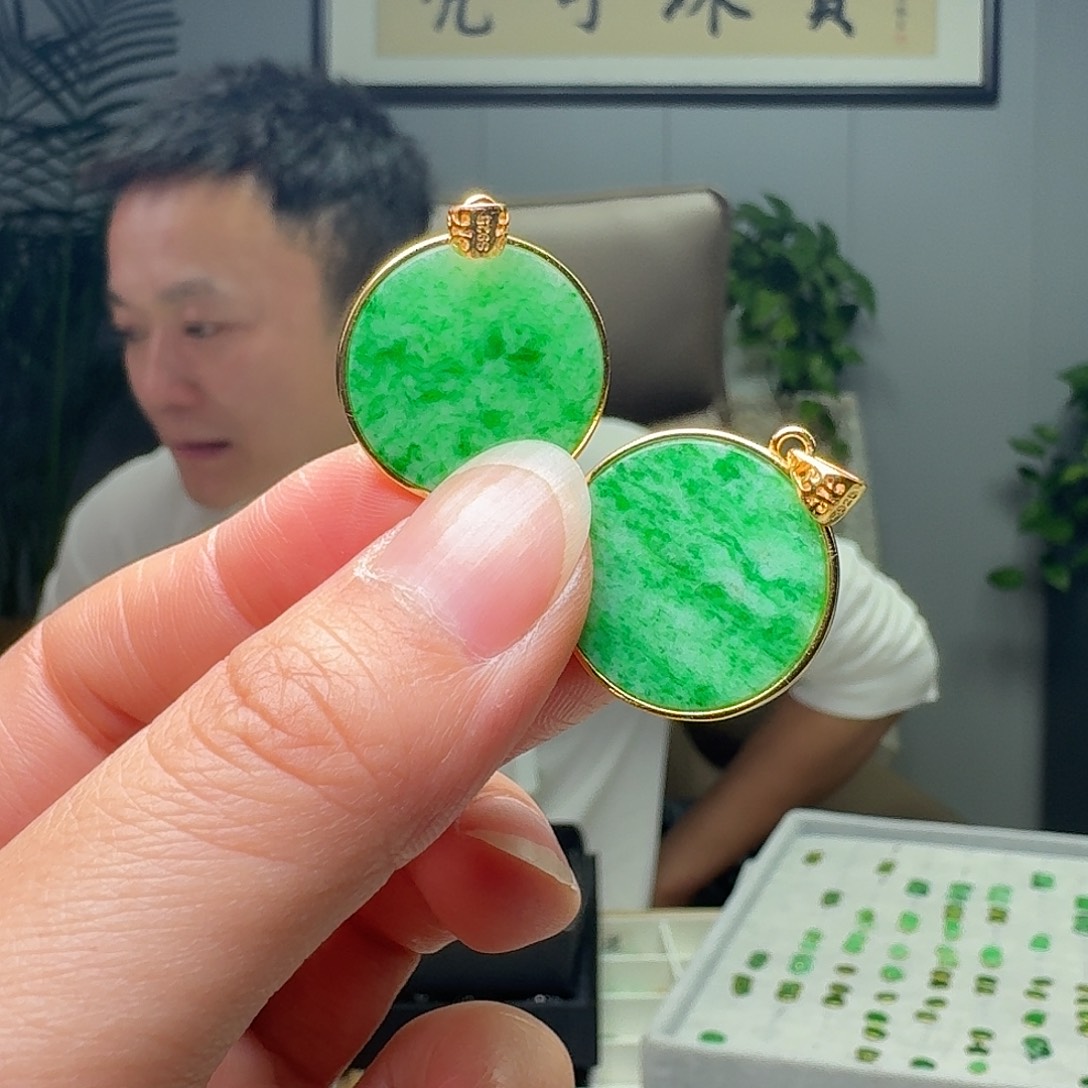 翡翠银S925镶嵌吊坠(不含链)多样性发货其一