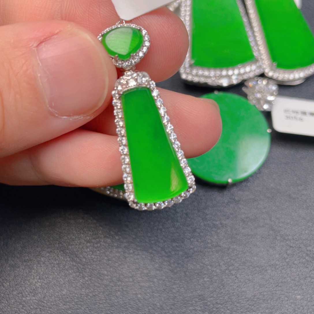 翡翠银S925镶嵌吊坠(不含链)