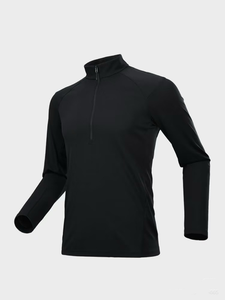 （撤柜专属）秋冬新款加绒半拉链户外长袖T恤