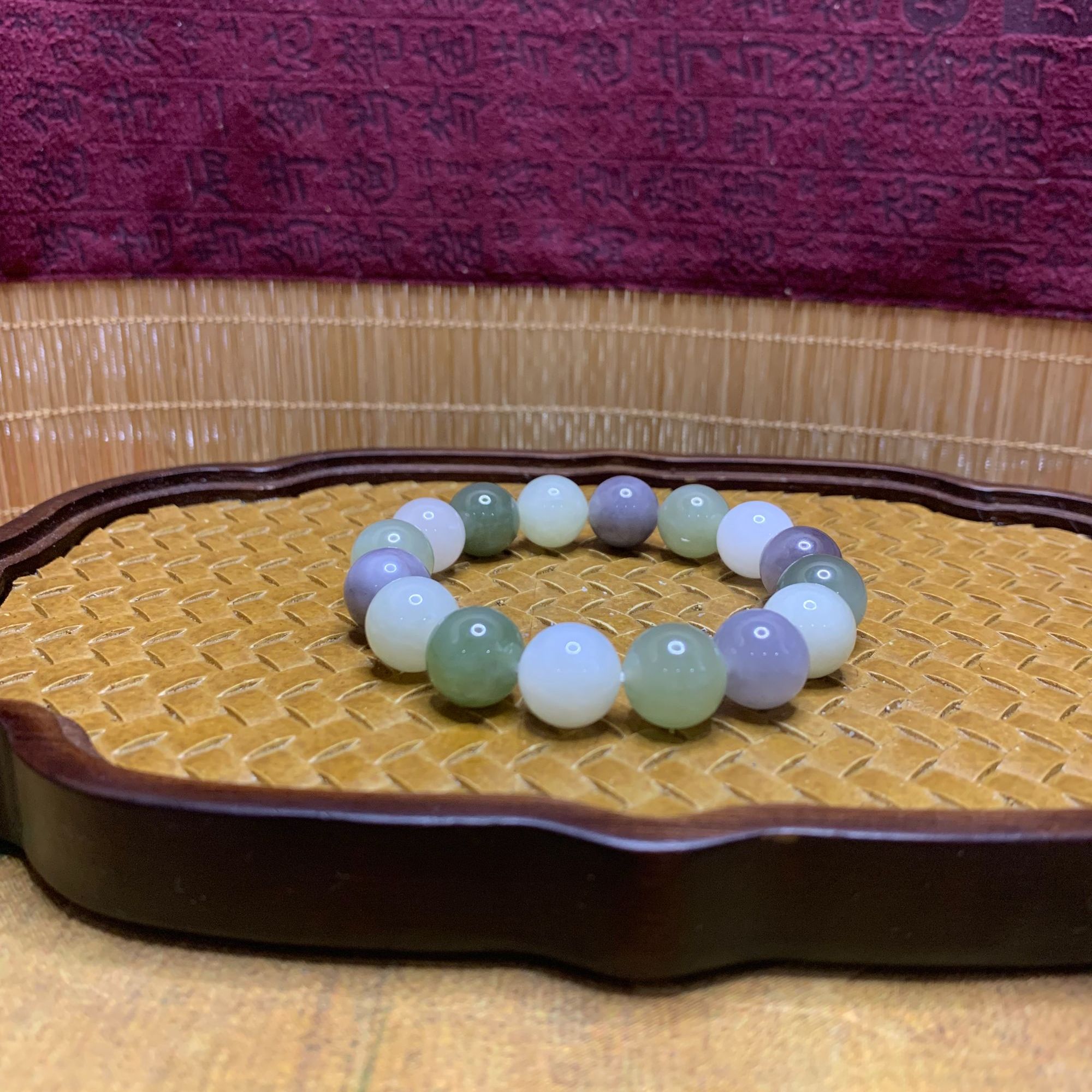 X和田玉多宝圆珠手串（卡12）0489