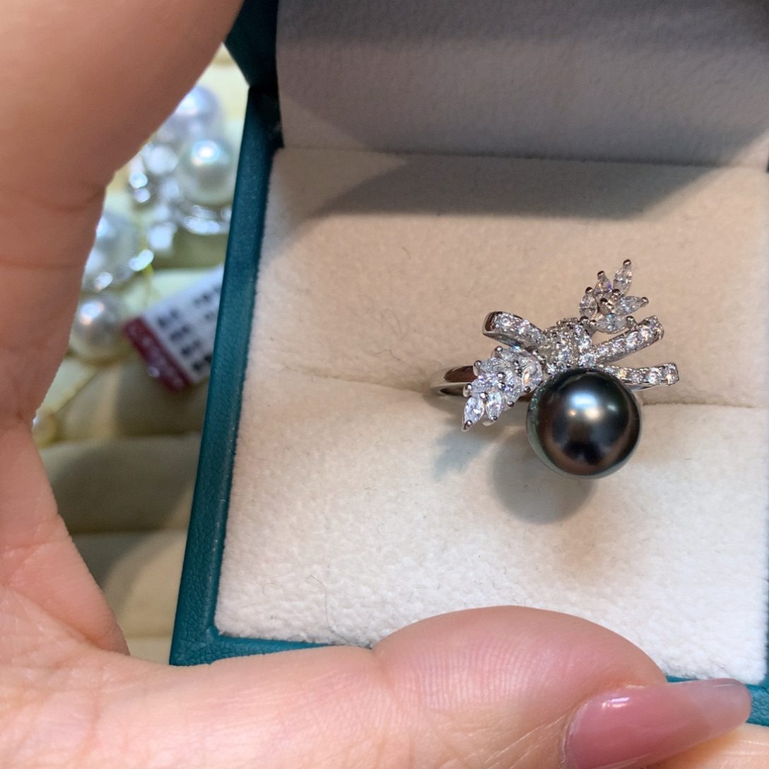 海水珍珠戒指银S925镶嵌
