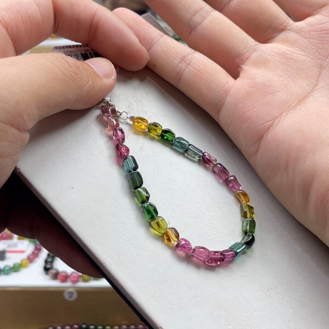 碧玺手串银S925镶嵌4.5mm.mmmmmmmmm