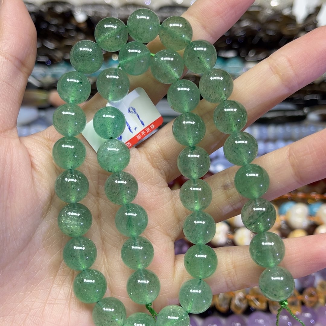 未镶嵌项链水晶天然星光绿草莓晶卡10.5长条38厘米