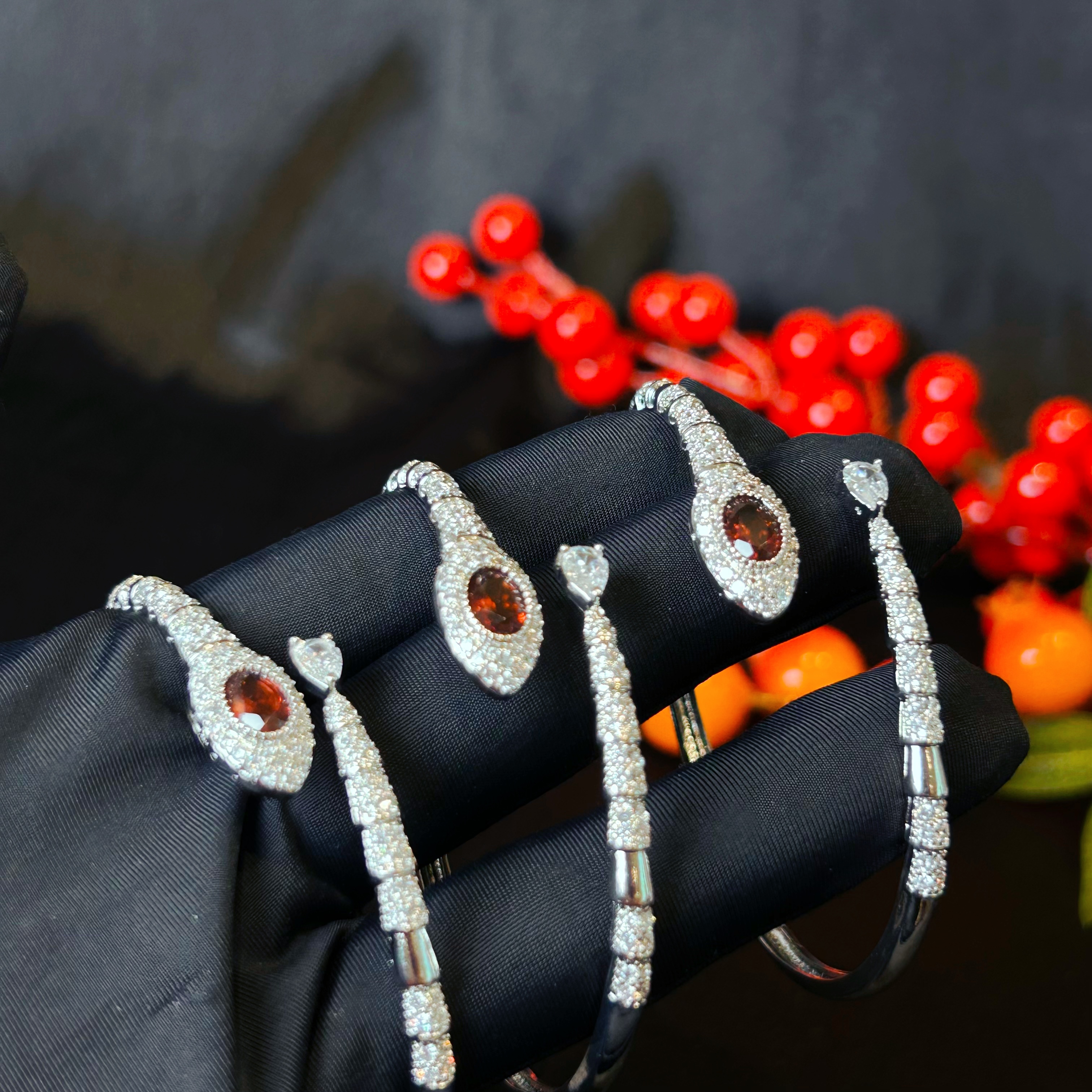 天然石榴石手镯开口-多样性发一-SLS073