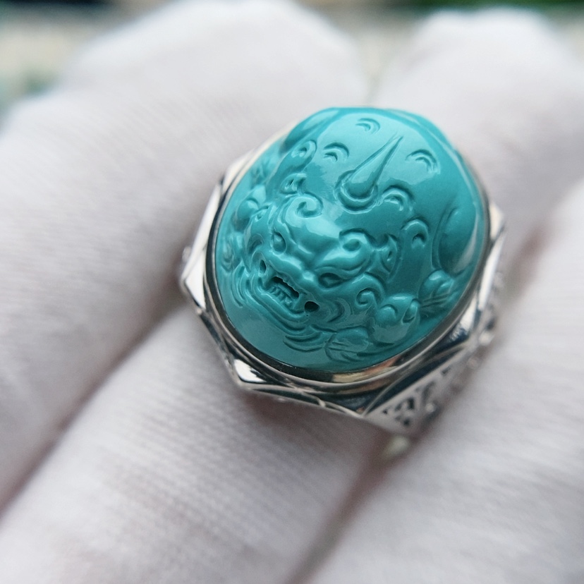 【闪购商品】绿松石原矿绿松石银S925镶嵌