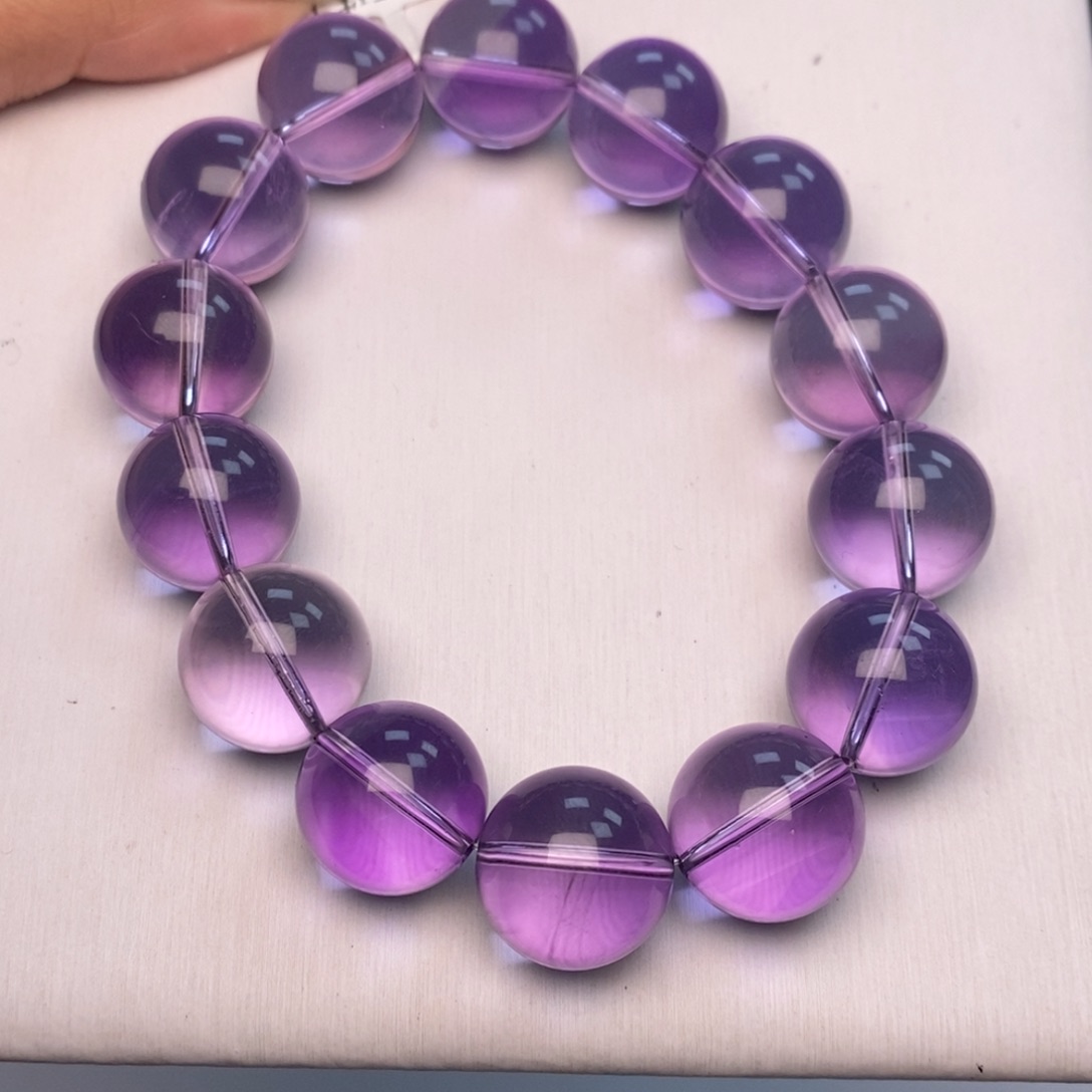 刘***e水晶未镶嵌手串浓郁巴紫99净15.7克45 B80