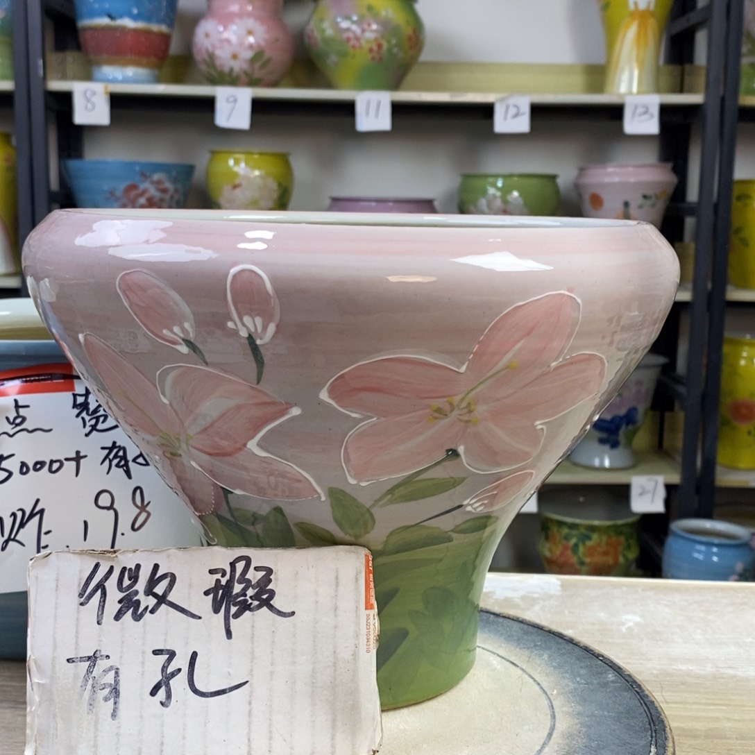 景德镇手工手绘陶瓷花盆