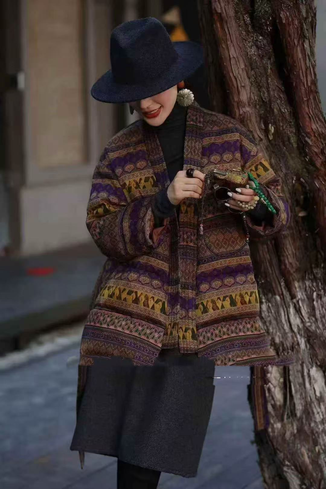 真丝香云纱加棉外套