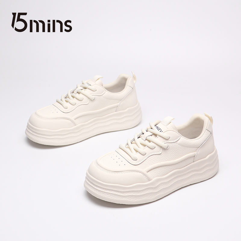 15MINS/15分钟修面皮厚底日常透气单鞋ins三季休闲板鞋18060