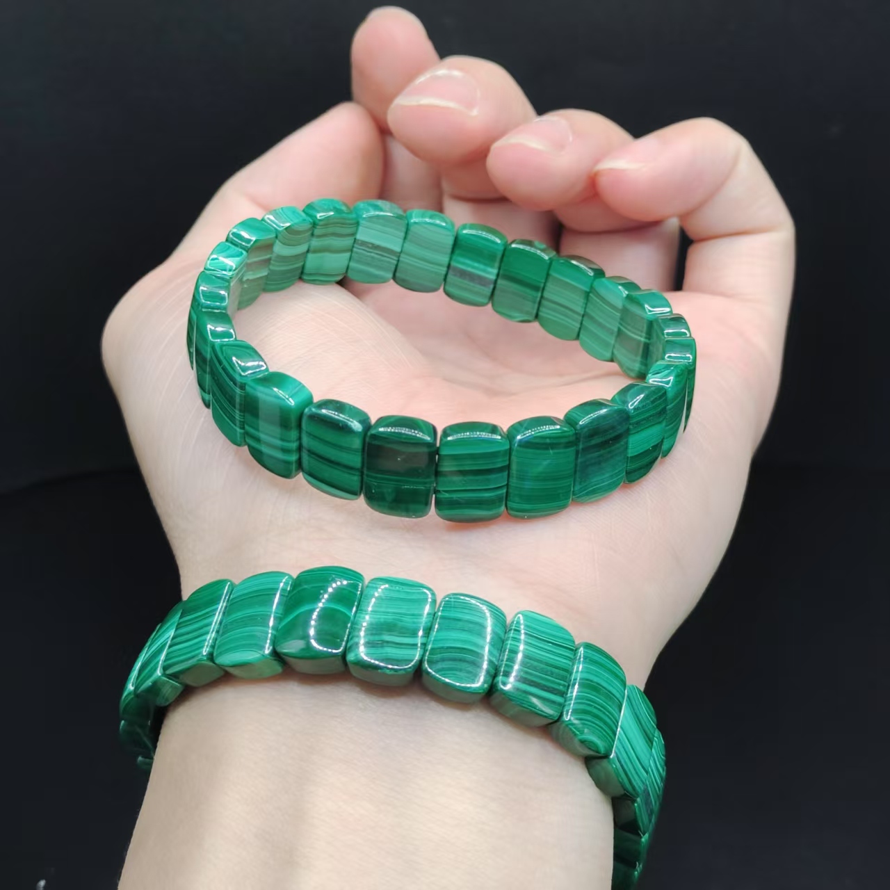 【康康严选】孔雀石手牌S3【多样性发其一】约12-4mm+