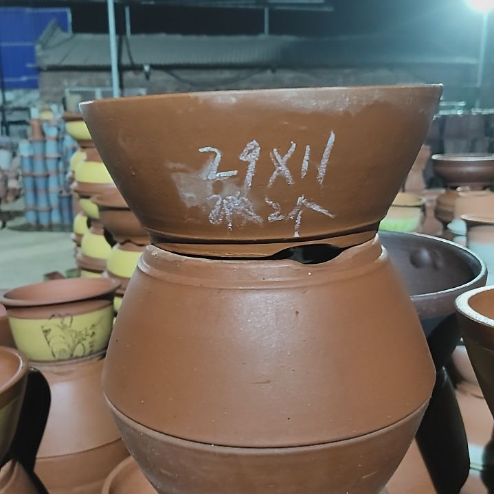 陶直口口径29高11素霞两个