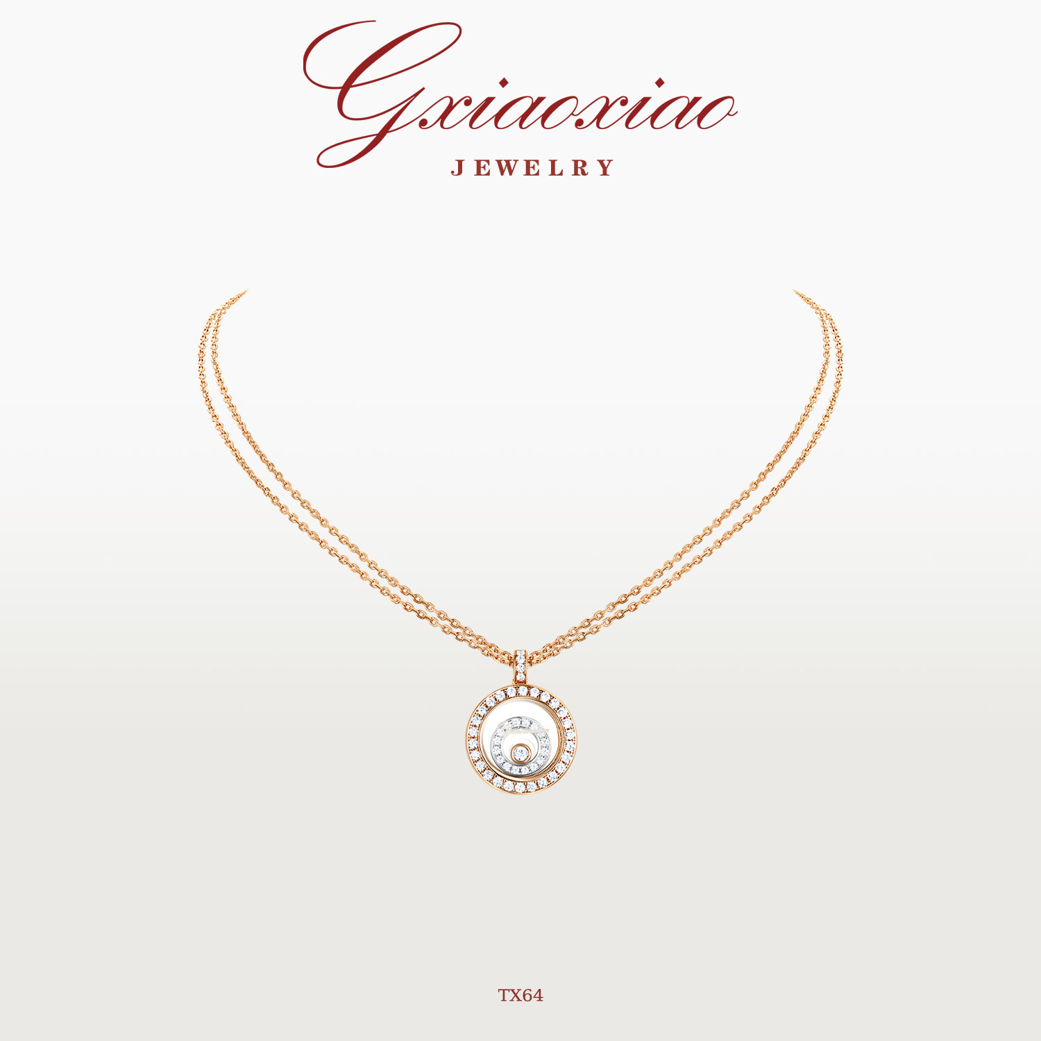 G XIAOXIAO 镀K金 【时光年轮】轻奢气质高级设计款锁骨项链 TX64