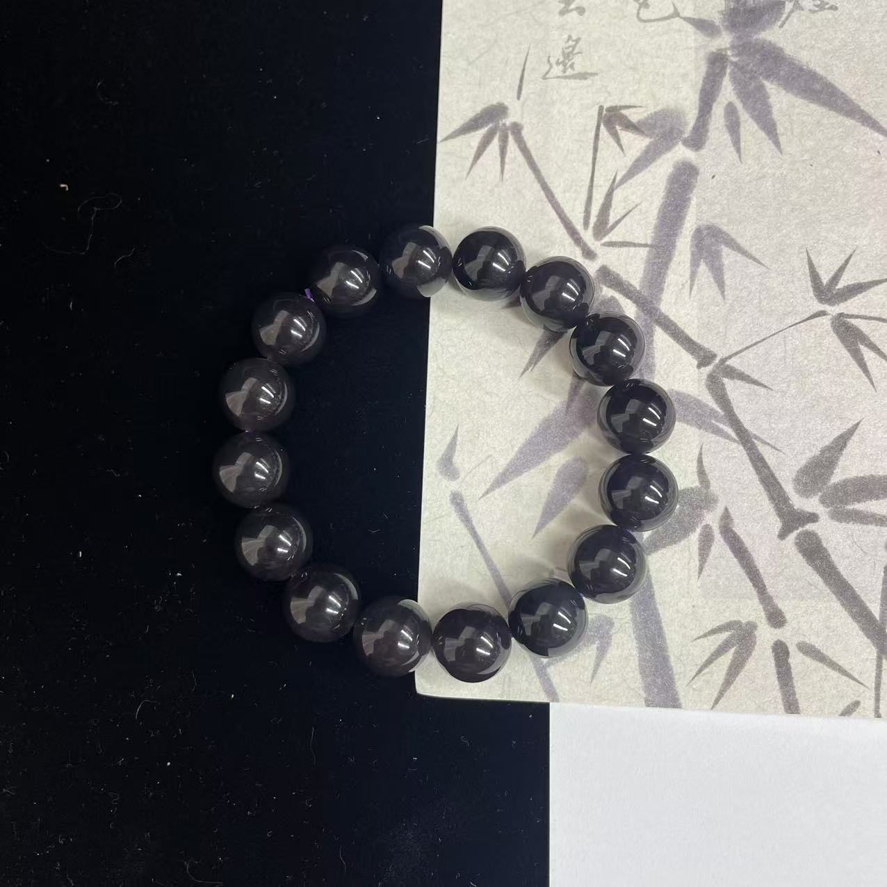 【润家玉】和田玉圆珠手串约卡12mm多样性发其一 M25-017