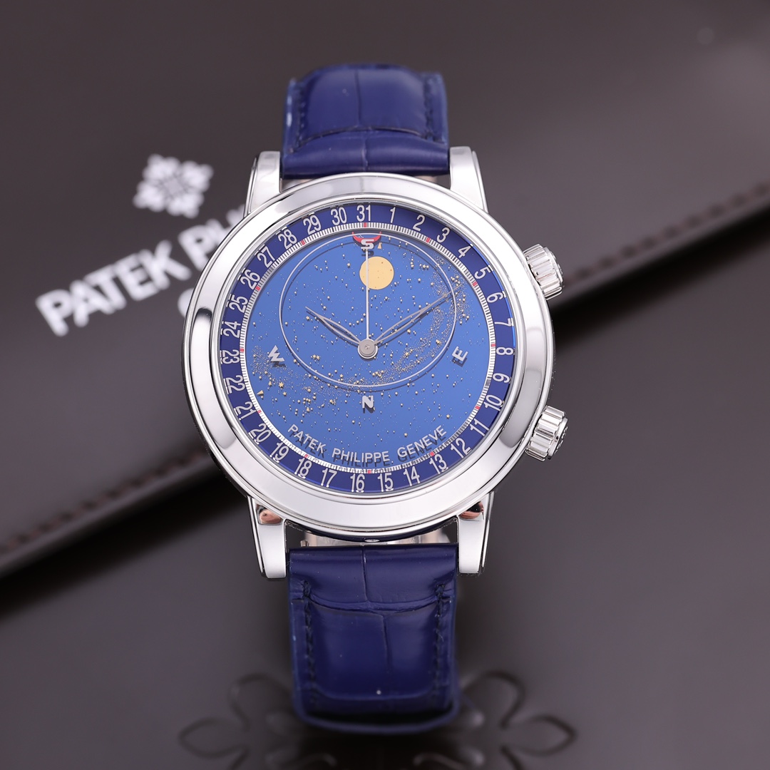 95新 Patek Philippe/百达翡丽 星空6102P日期 铂金2016年7月保卡