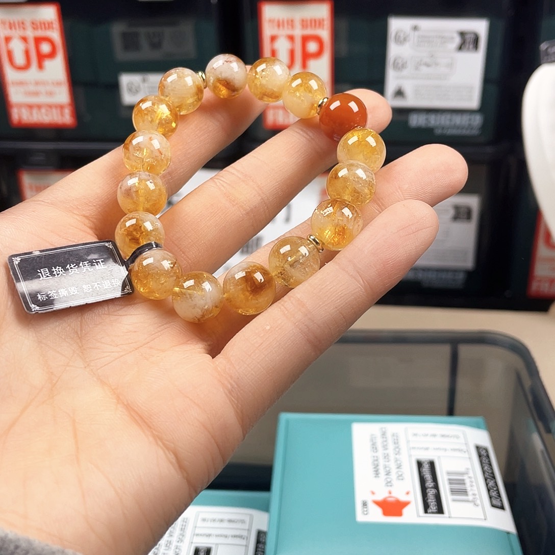 烟晶手链银S925镶嵌