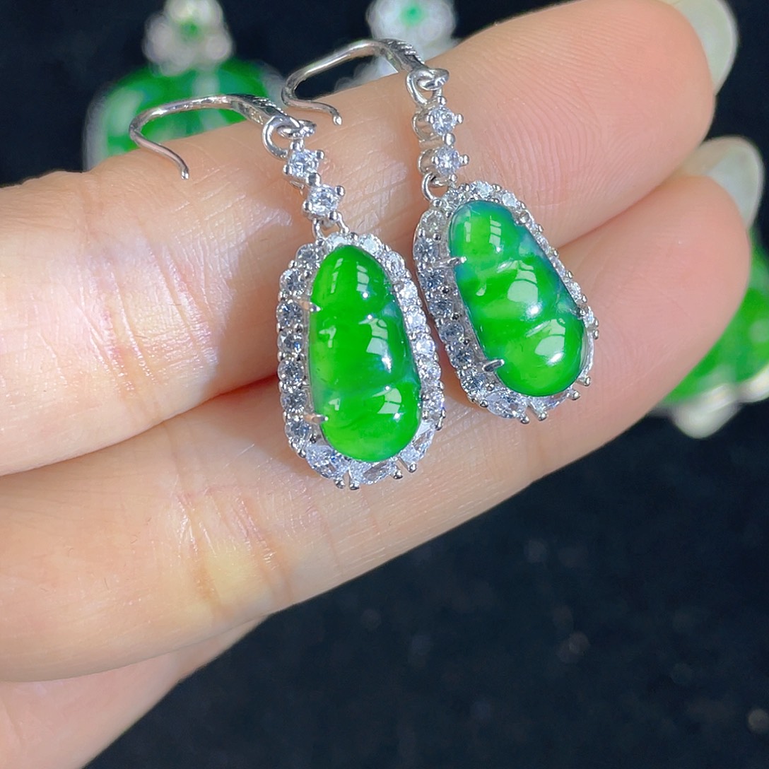 翡翠吊坠(不含链)银S925镶嵌