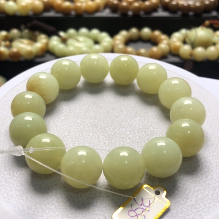 和田玉手串未镶嵌突***我卡16