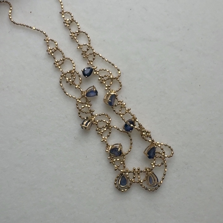 蓝宝石颈饰18K金镶嵌