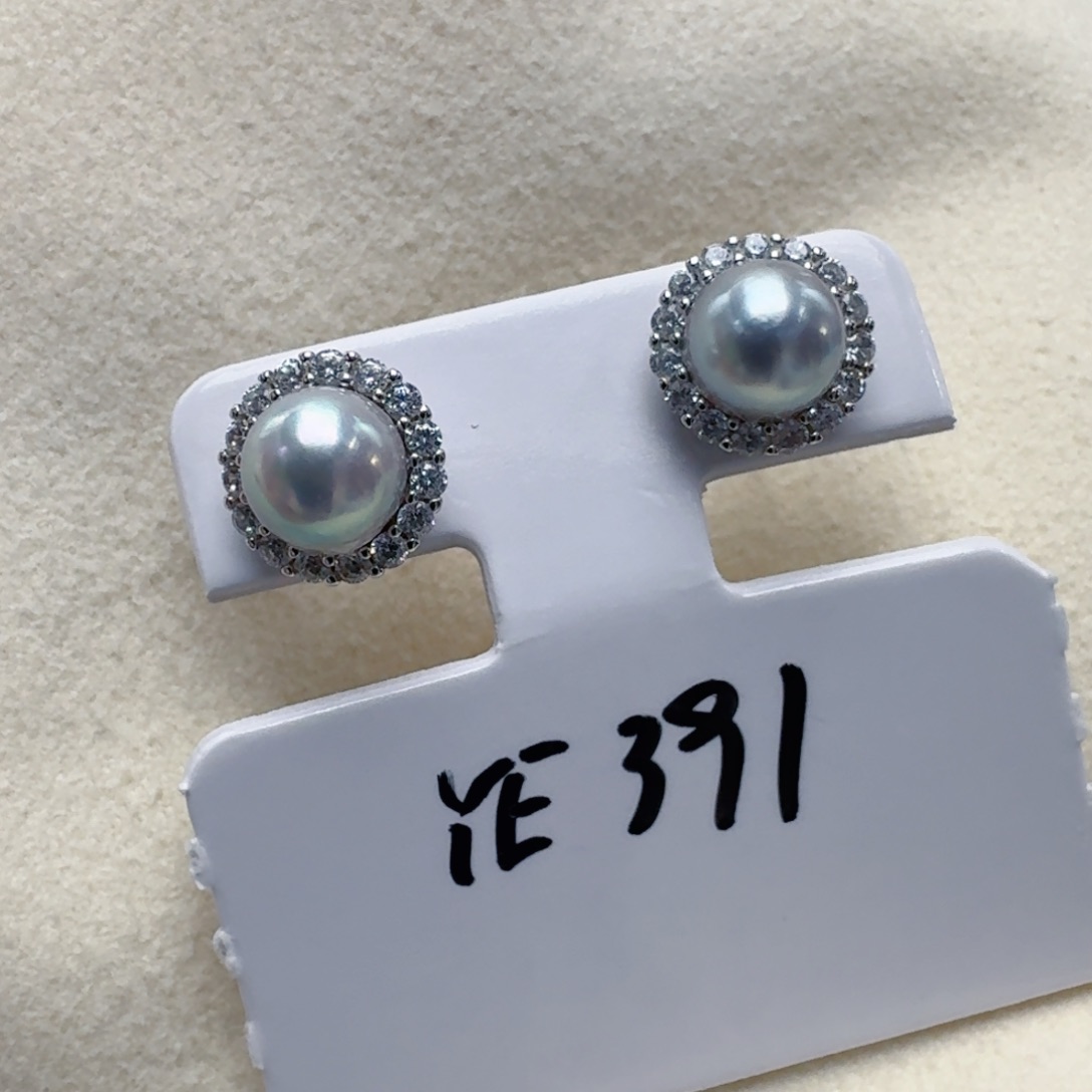耳饰海水珍珠银S925镶嵌@@ye391