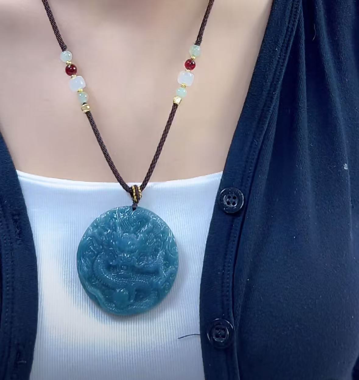 天然翡翠A货龙牌吊坠（多样性发货发其一）宽高48-50厚10-12