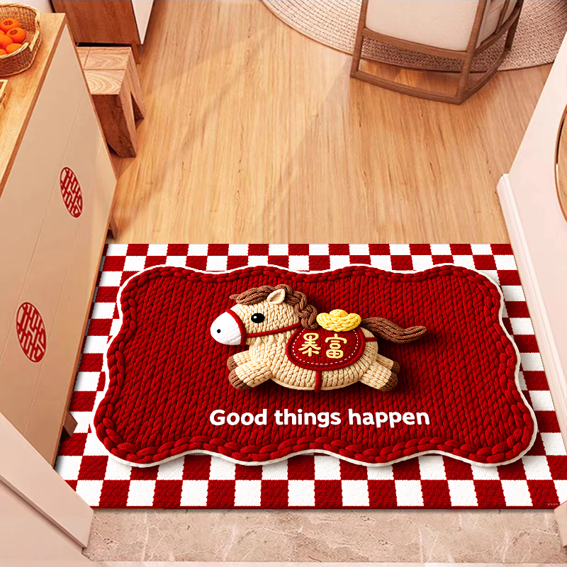 B马年地垫硅藻泥吸水防滑脚垫入户门垫进门口玄关裁剪卫生间浴室