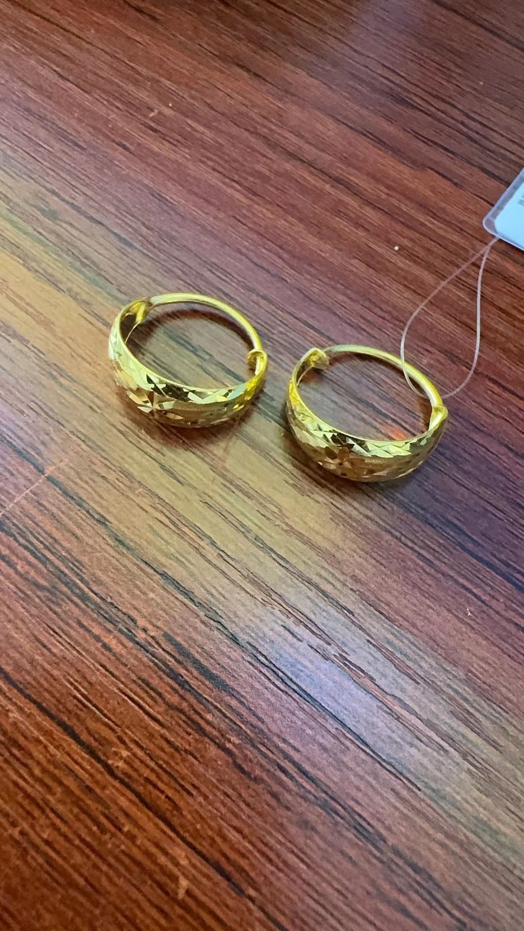 红飞珠宝足金耳饰