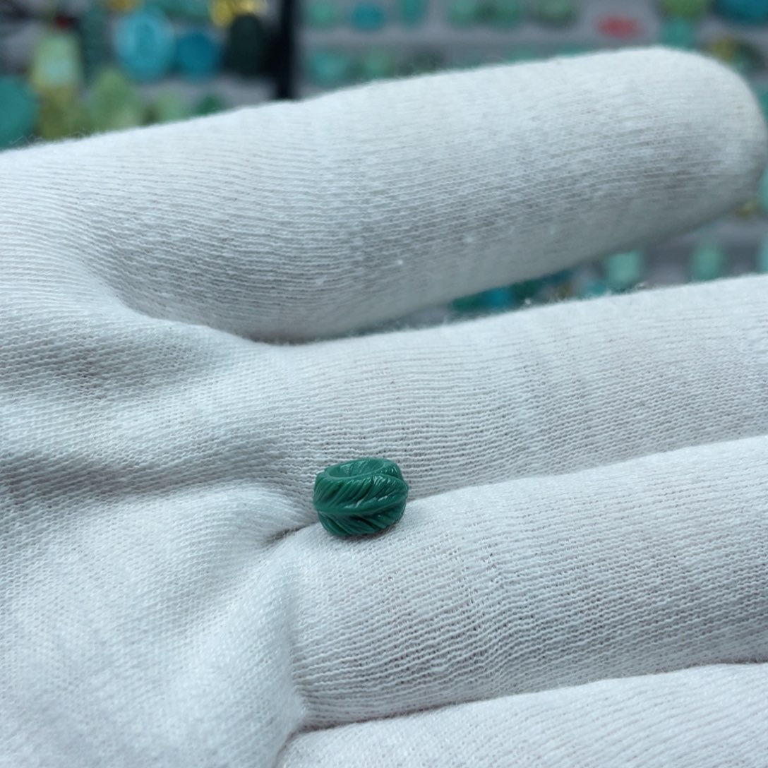 蓝绿色绿松石羽毛隔扣