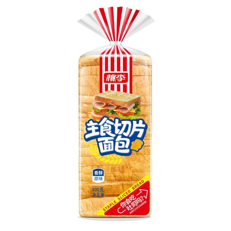 桃李 香醇原味主食切片面包 500g/袋