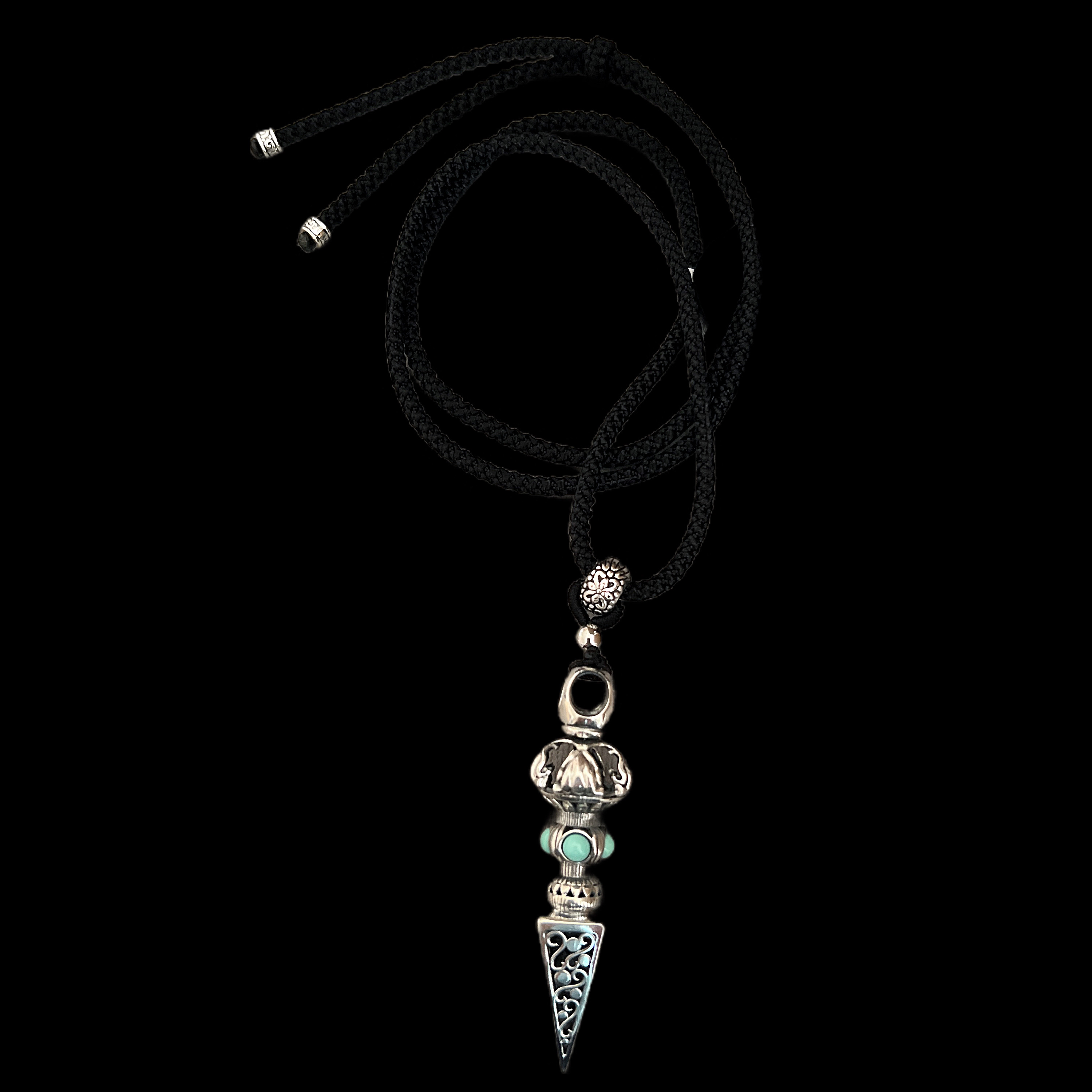 吊坠925银 V6810银项链孤品（金刚杵）～