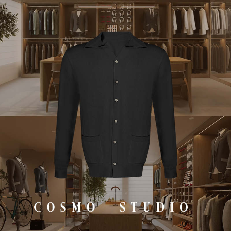 BB BRAELF 英伦老钱长袖开衫男士休闲简约针织山羊绒外套BB2919