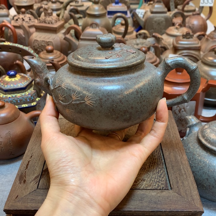 茶壶紫砂福***雕紫砂壶茶具