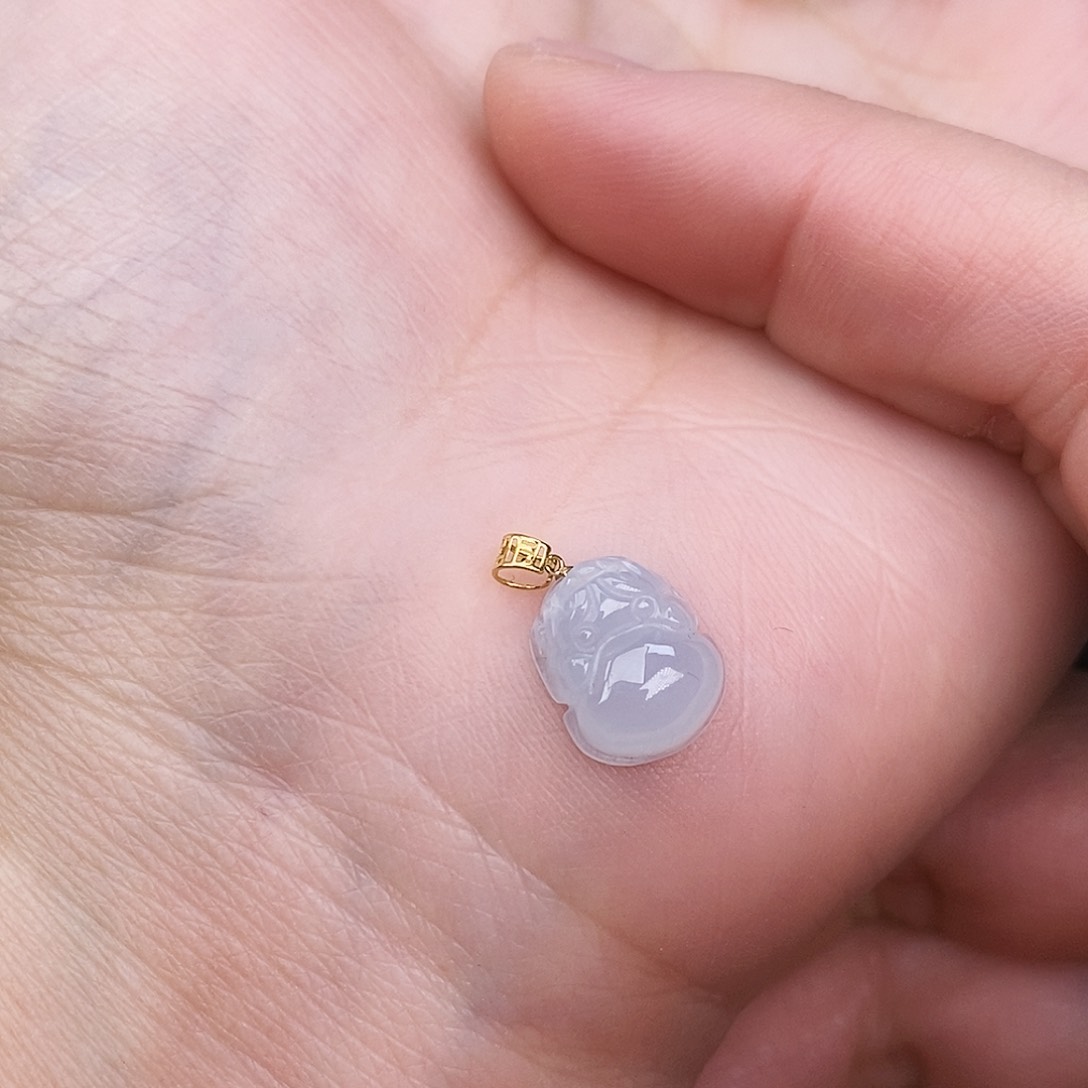 翡翠颈饰18K金镶嵌?****貔貅