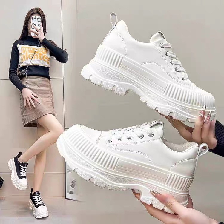 秋冬皮面百搭学生板鞋小白鞋2008