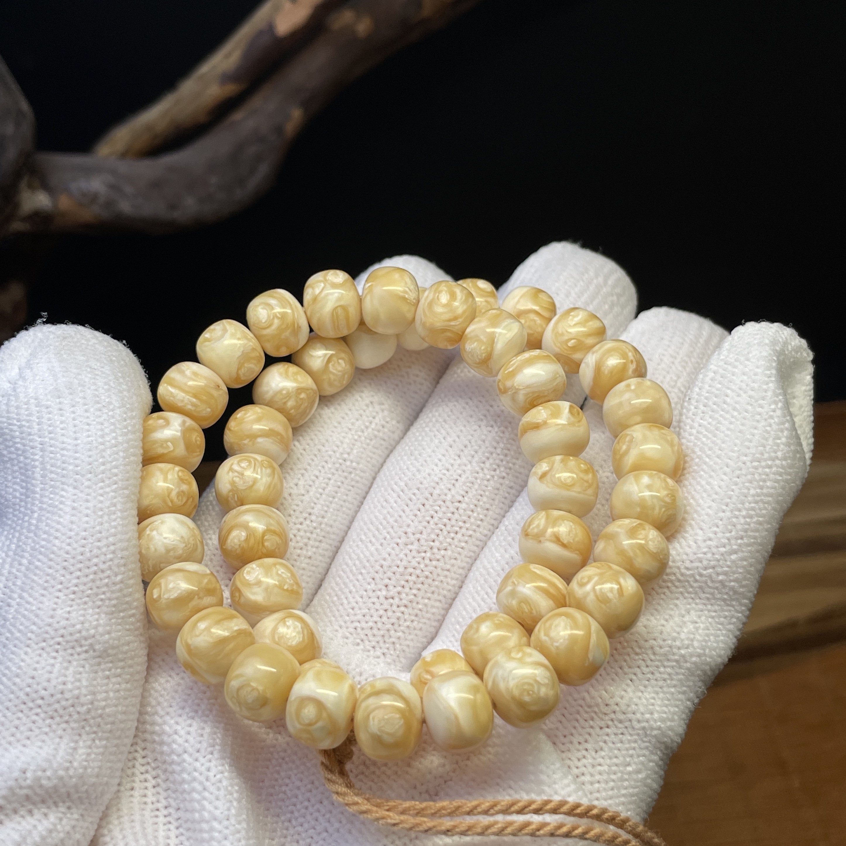 天然猛犸牙稀有冰留疤满牙髓7✖️8手持45颗