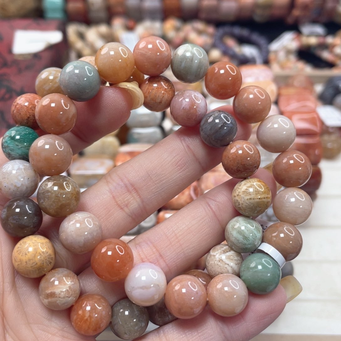 未镶嵌手串硅化珊瑚（珊瑚玉）莫*487