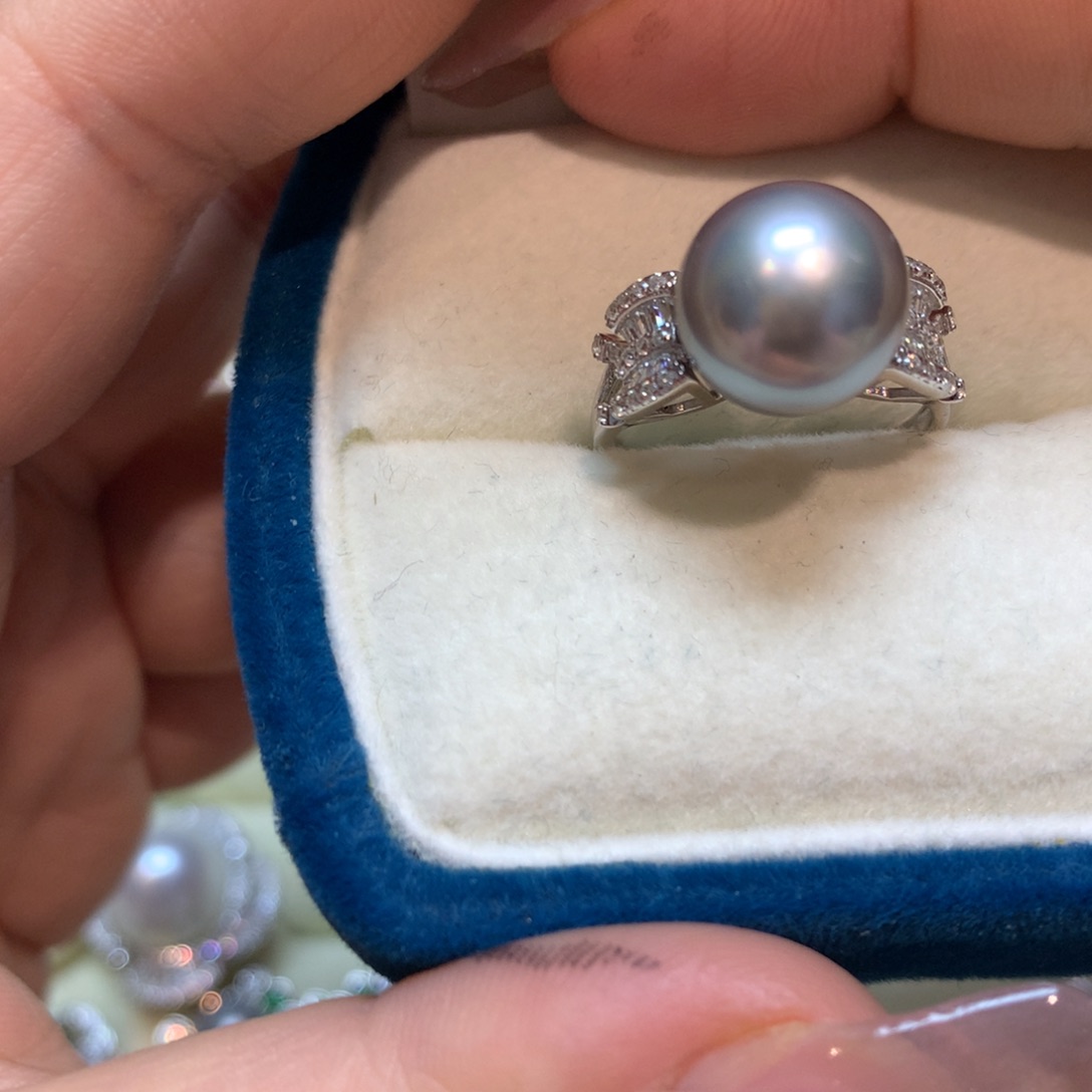 海水珍珠戒指银S925镶嵌